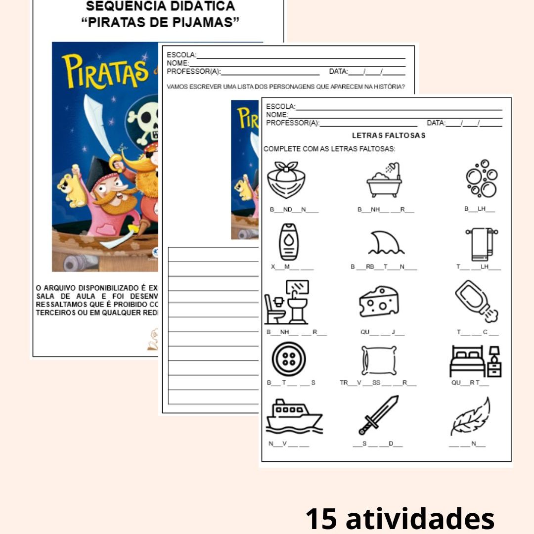 Sequências de atividades - Piratas de Pijamas